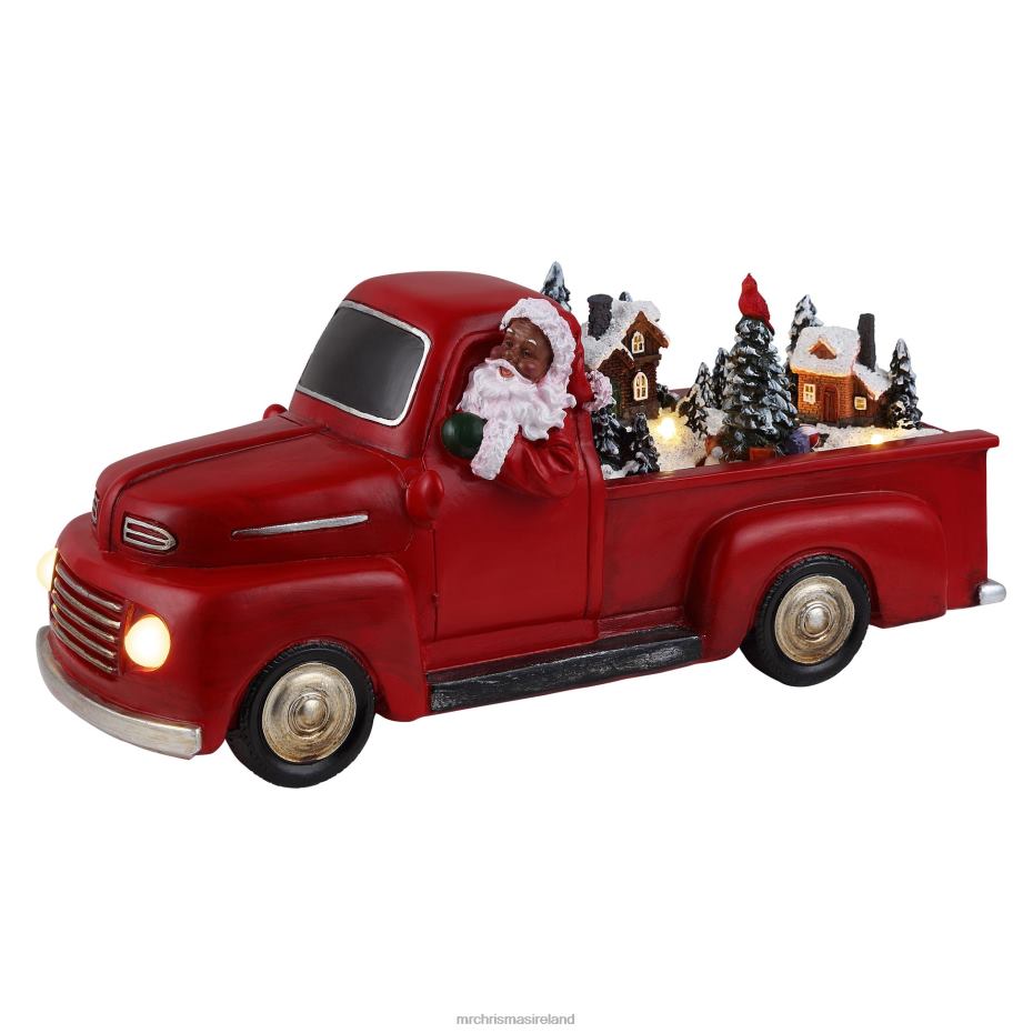 Mr. Christmas Decoration 11" Animated Nostalgic Red Truck-Black Santa 000XL194