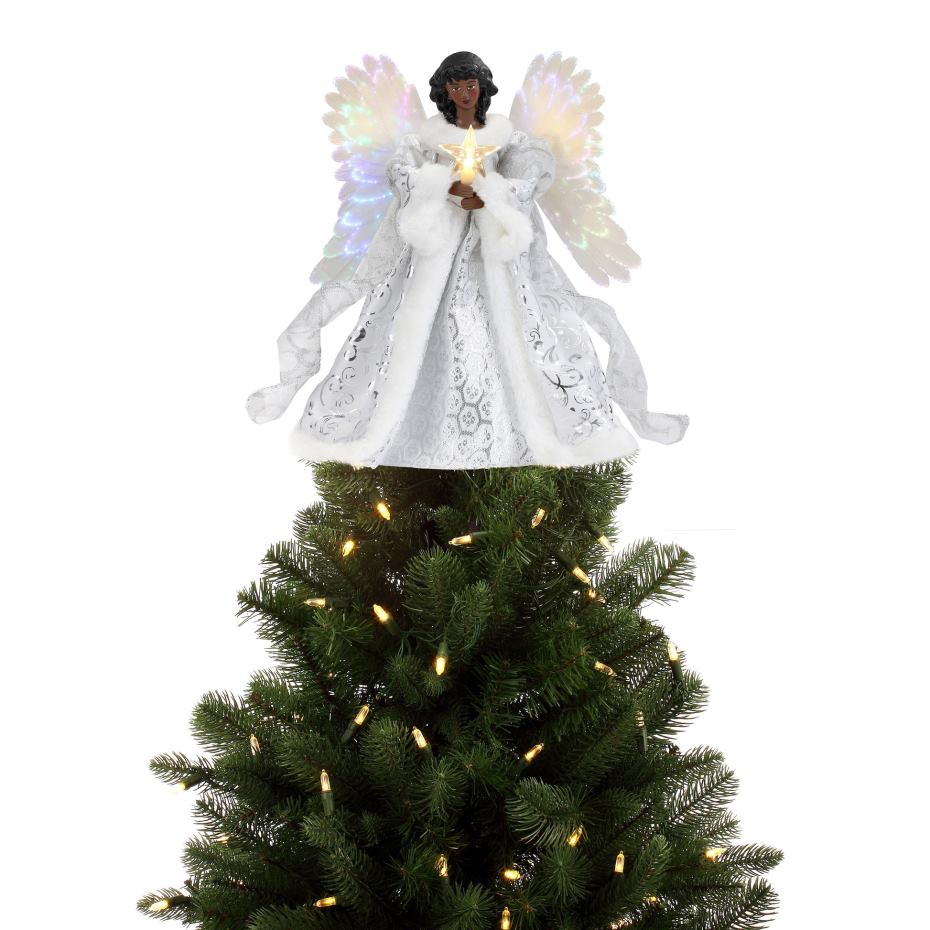 Mr. Christmas Decoration 12" Fiber Optic Animated Tree Topper-Black Angel 000XL184