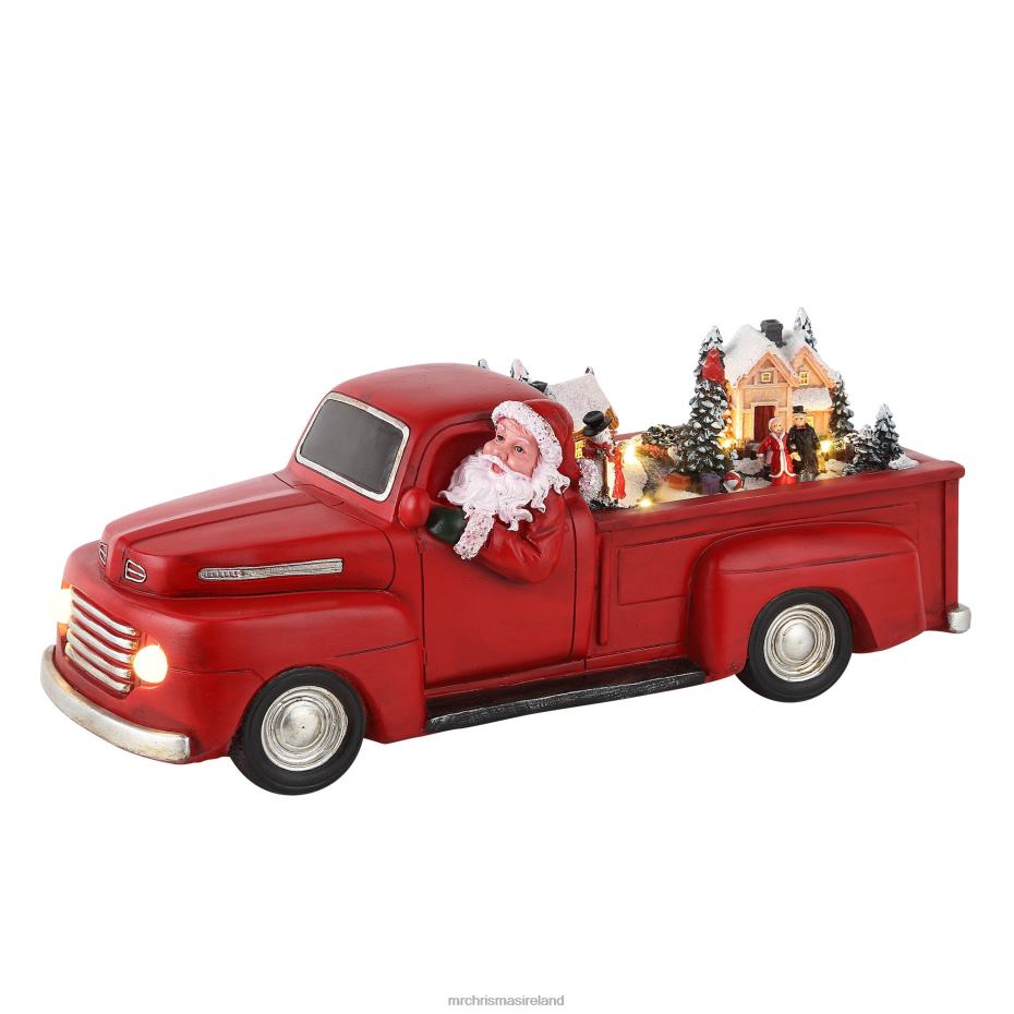 Mr. Christmas Decoration 14" Animated Nostalgic Red Truck-White Santa 000XL176