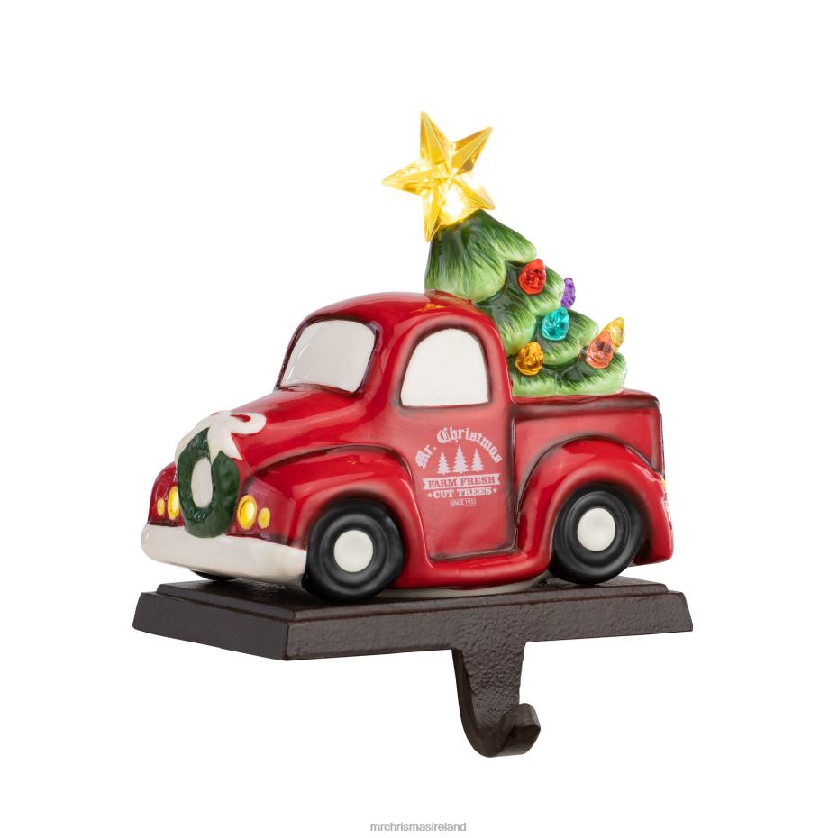 Mr. Christmas Decoration 5" Illuminated Ceramic Stocking Hanger-Red Truck 000XL216