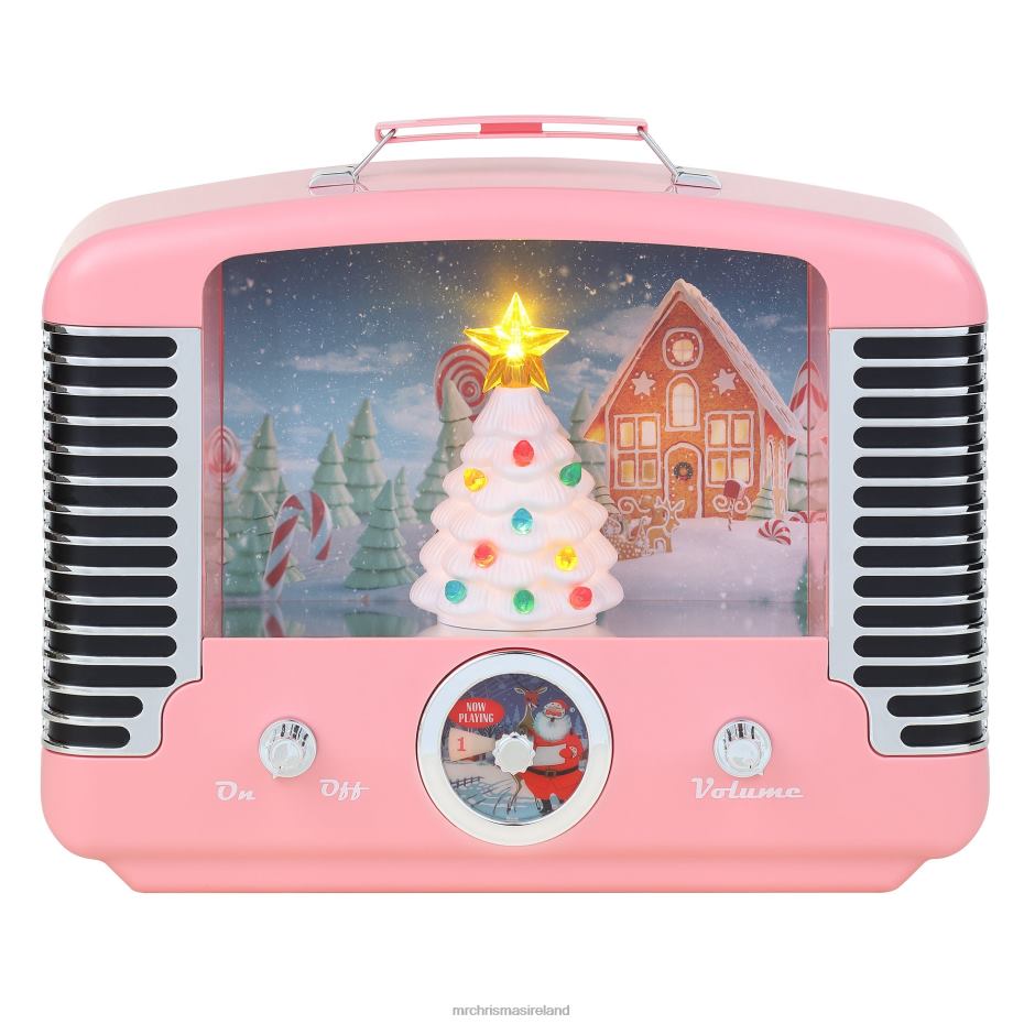 Mr. Christmas Decoration 12" Nostalgic Tree Radio-Pink 000XL227