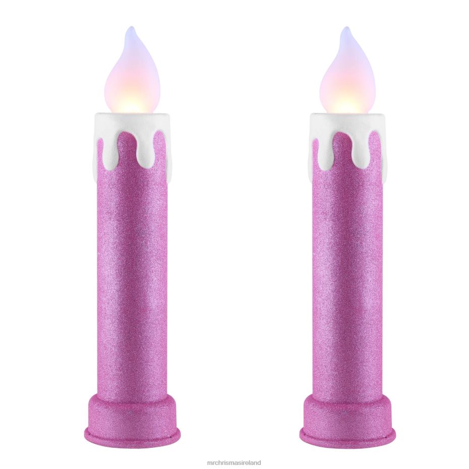 Mr. Christmas Decoration 24" Glitter Blow Mold Candle-Set of 2 Pink 000XL257
