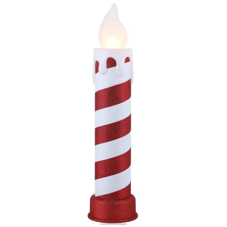 Mr. Christmas Decoration 24" Glittery Blow Mold Candle-Red & White 000XL253