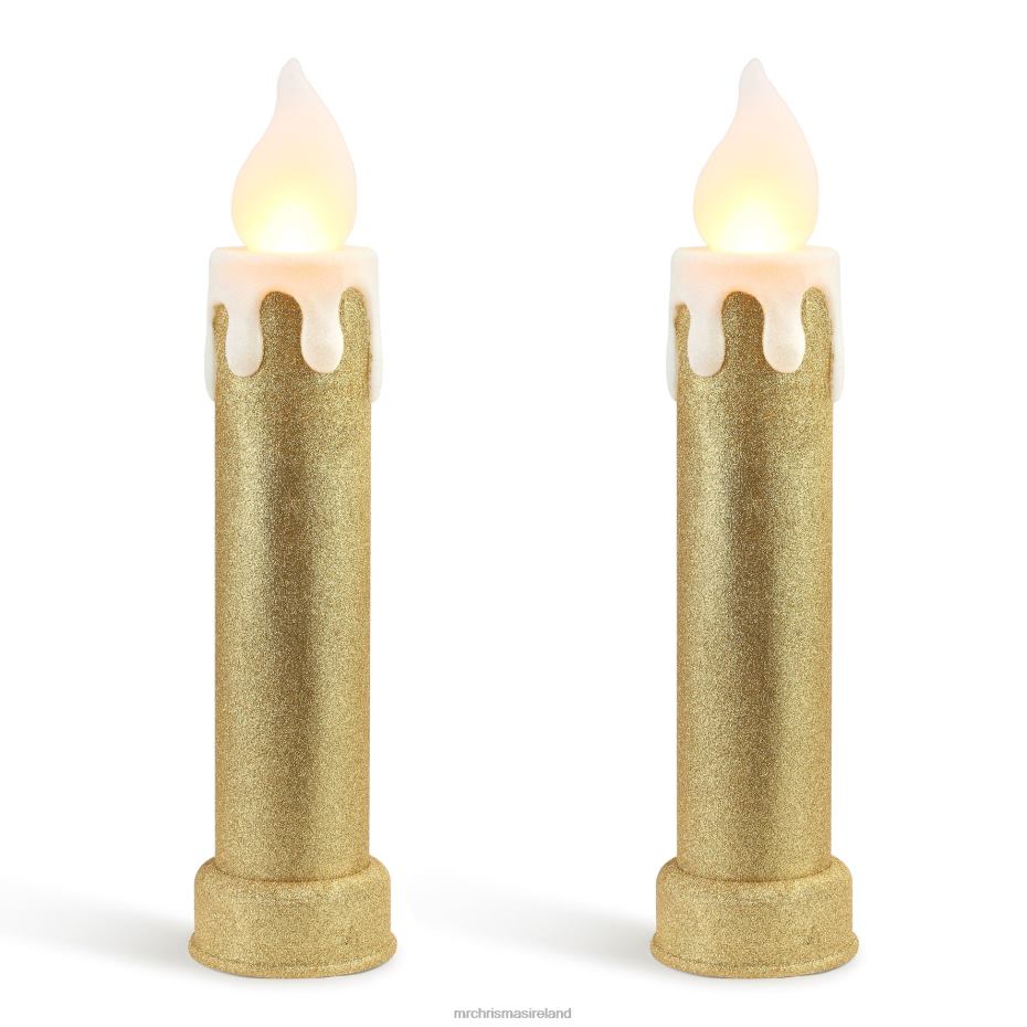 Mr. Christmas Decoration 24" Set of 2 Blow Mold Candles-Gold 000XL255