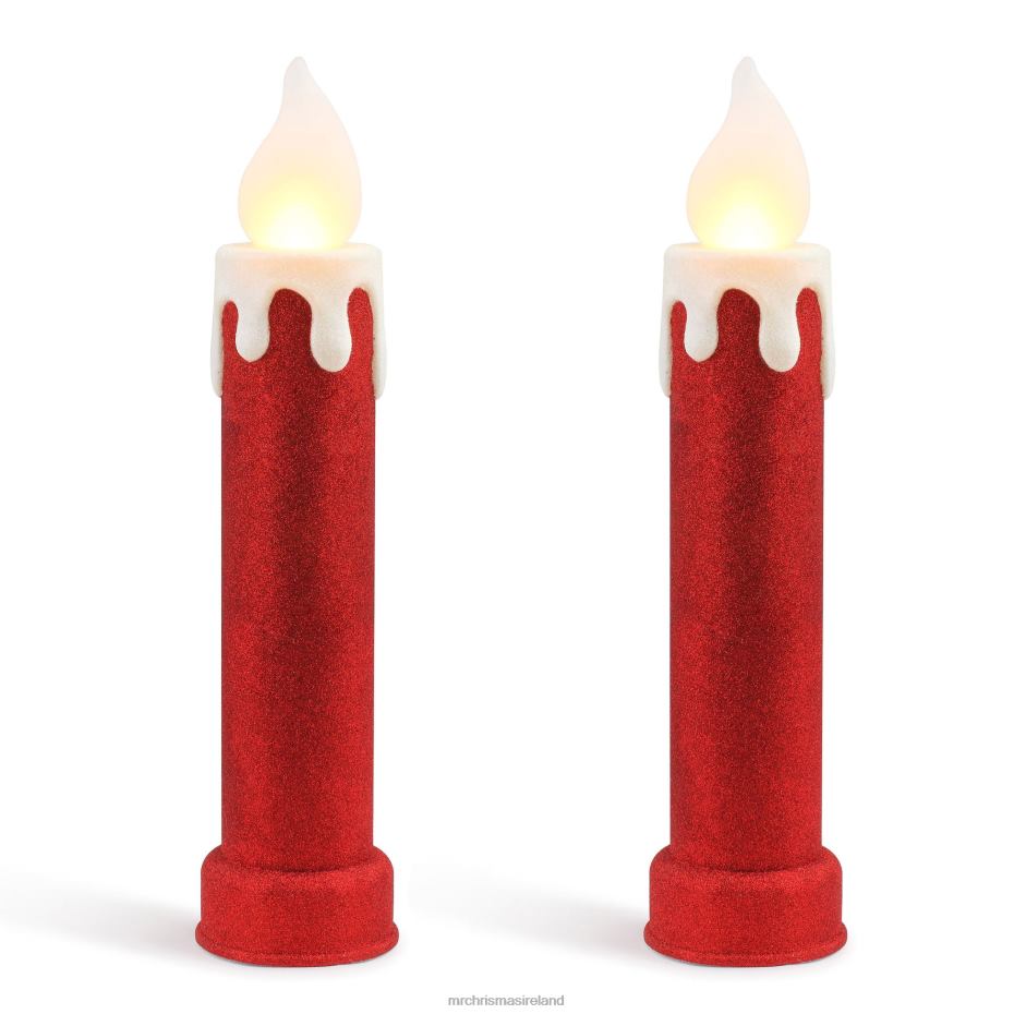 Mr. Christmas Decoration 24" Set of 2 Blow Mold Candles-Red 000XL254