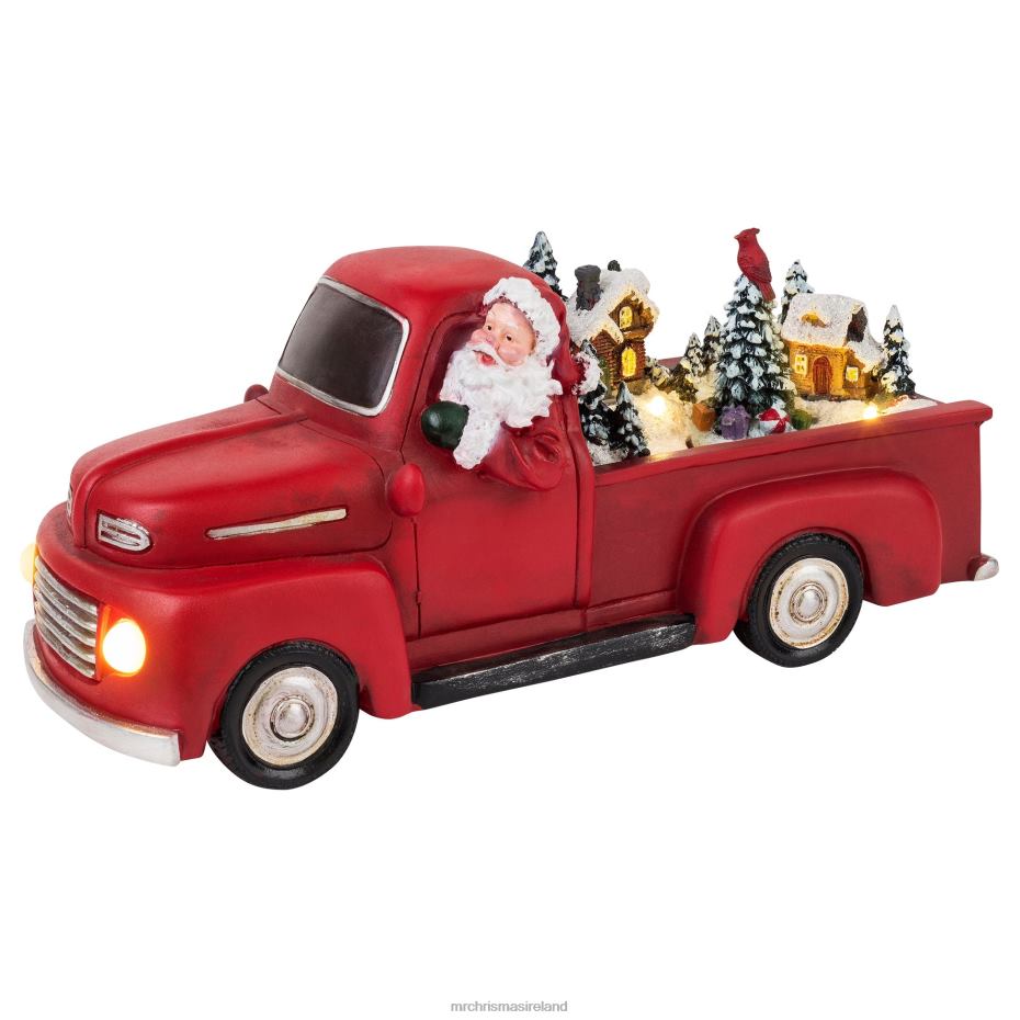 Mr. Christmas Decoration 11" Animated Nostalgic Red Truck-White Santa 000XL140