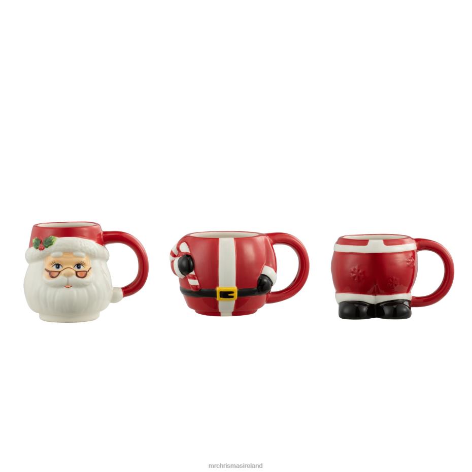 Mr. Christmas Decoration 12oz Set of 3 Ceramic Stacking Mugs-Santa 000XL79