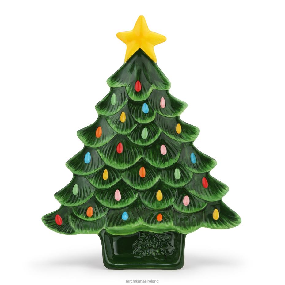 Mr. Christmas Decoration 14.25'' Nostalgic Ceramic Tree Dip Platter-Green 000XL98