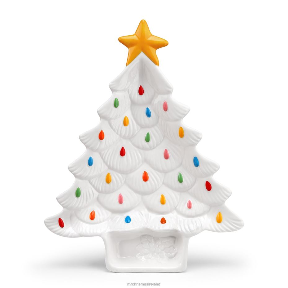 Mr. Christmas Decoration 14.25'' Nostalgic Ceramic Tree Dip Platter-White 000XL99