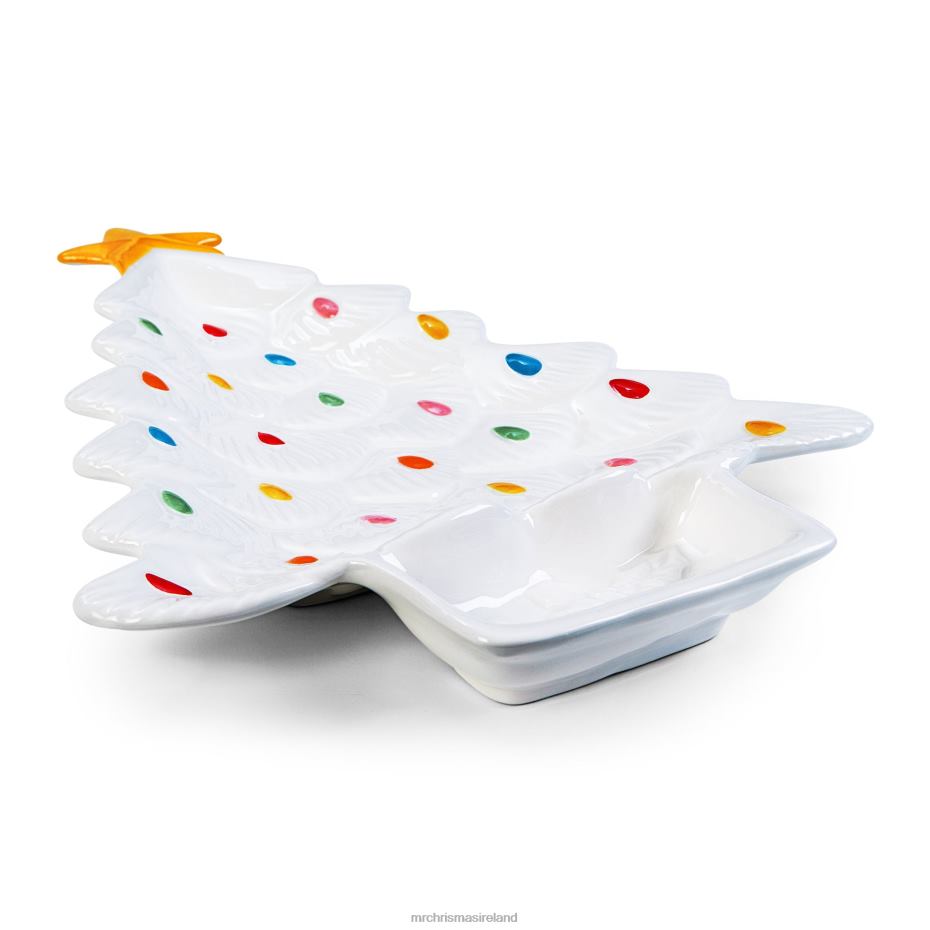 Mr. Christmas Decoration 14.25'' Nostalgic Ceramic Tree Dip Platter-White 000XL99