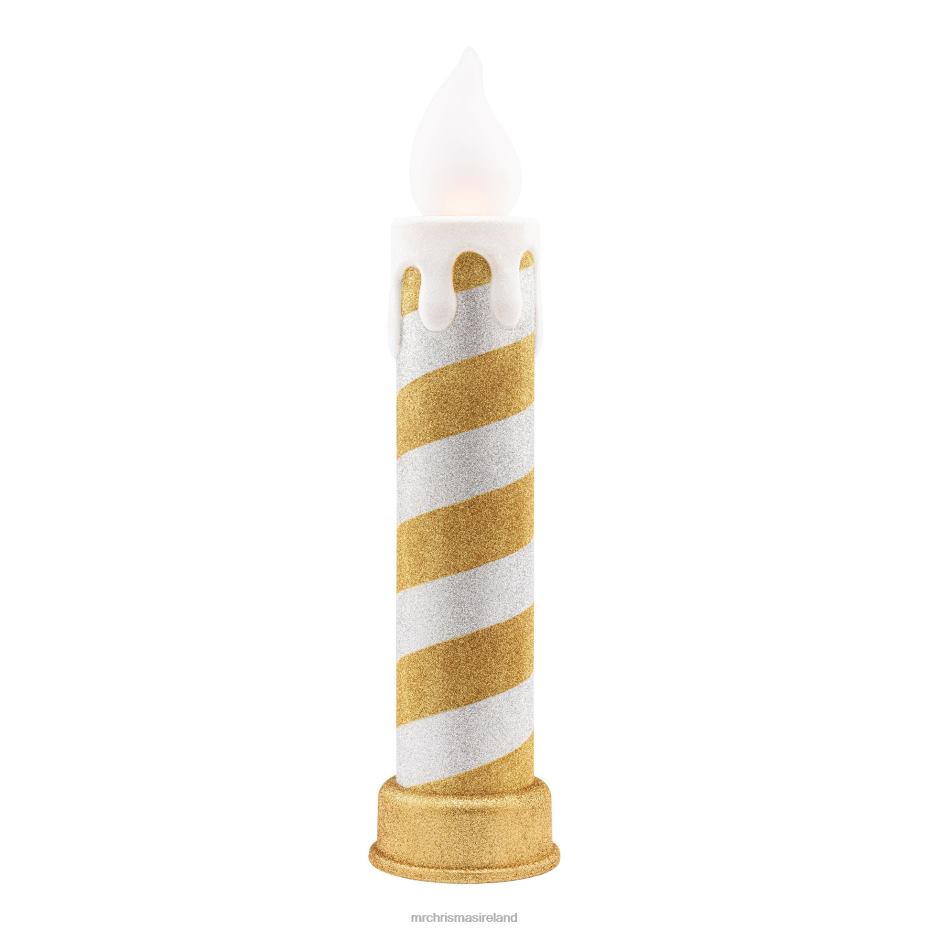 Mr. Christmas Decoration 90th Anniversary Collection-24" LED Blow Mold Candle, Gold & Silver 000XL10