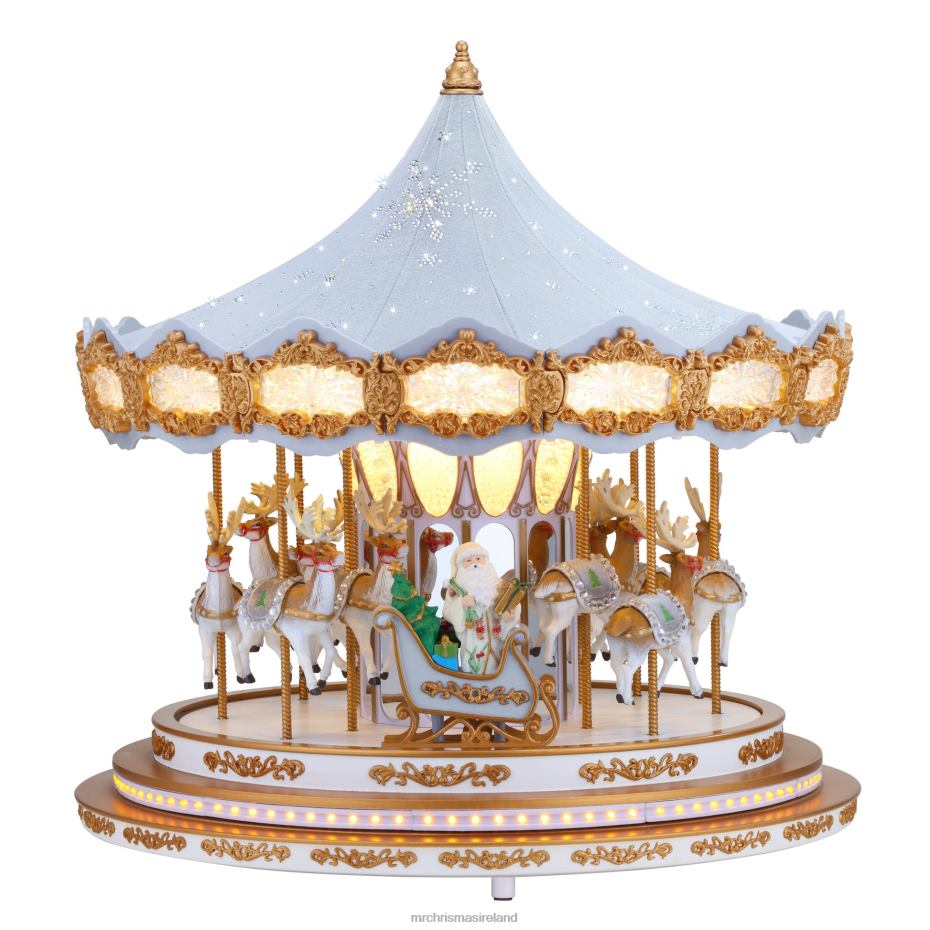 Mr. Christmas Decoration 90th Anniversary Collection-Animated & Musical Crystal Carousel, Ice Blue 000XL16