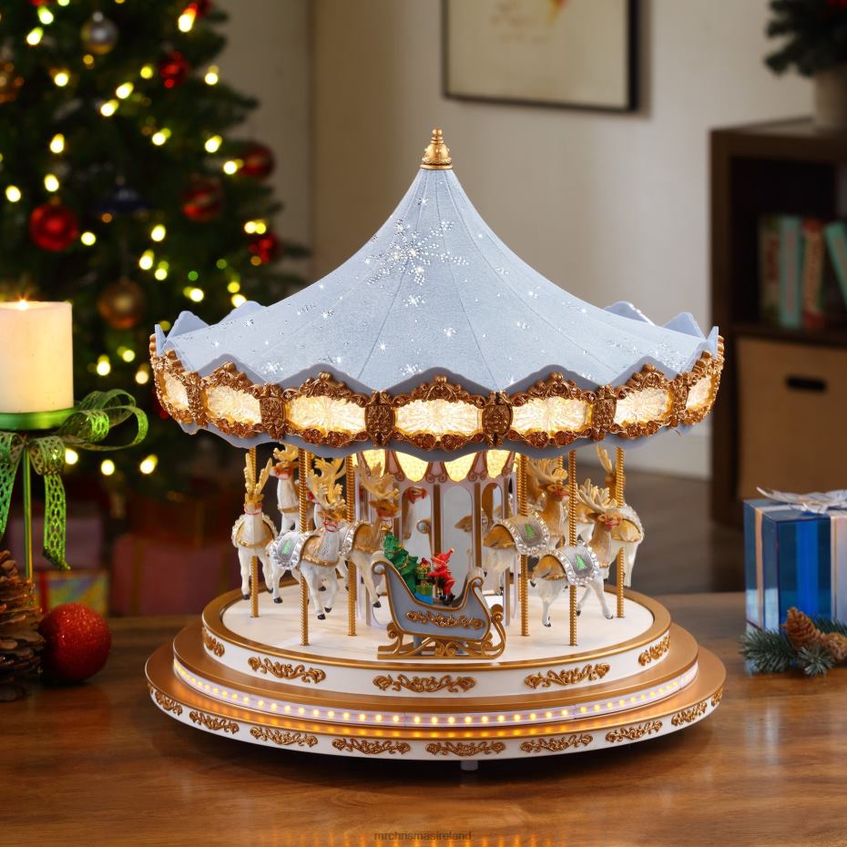 Mr. Christmas Decoration 90th Anniversary Collection-Animated & Musical Crystal Carousel, Ice Blue 000XL16