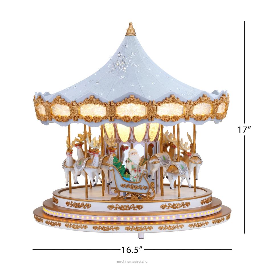 Mr. Christmas Decoration 90th Anniversary Collection-Animated & Musical Crystal Carousel, Ice Blue 000XL16