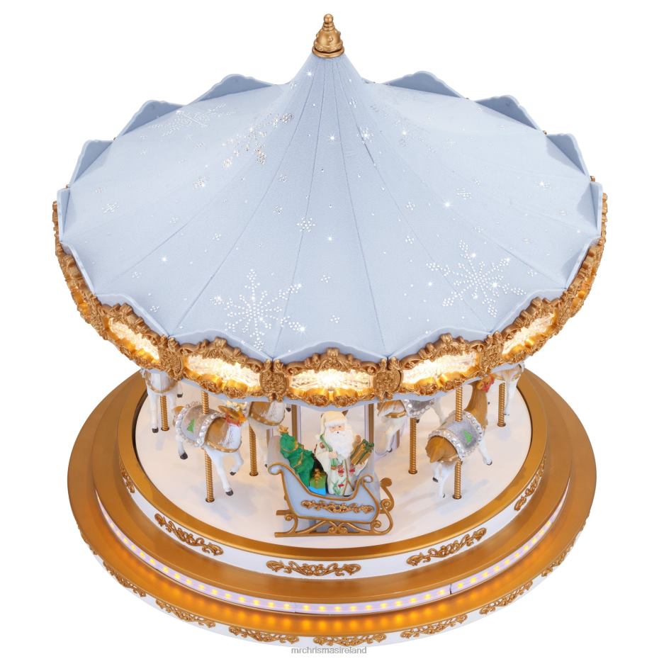 Mr. Christmas Decoration 90th Anniversary Collection-Animated & Musical Crystal Carousel, Ice Blue 000XL16