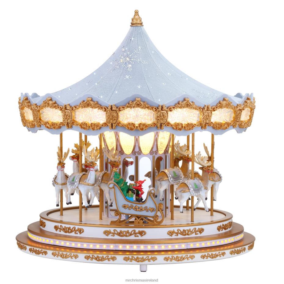 Mr. Christmas Decoration 90th Anniversary Collection-Animated & Musical Crystal Carousel, Ice Blue 000XL16