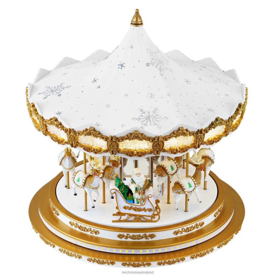 Mr. Christmas Decoration 90th Anniversary Collection-Animated & Musical Crystal Carousel, White 000XL17