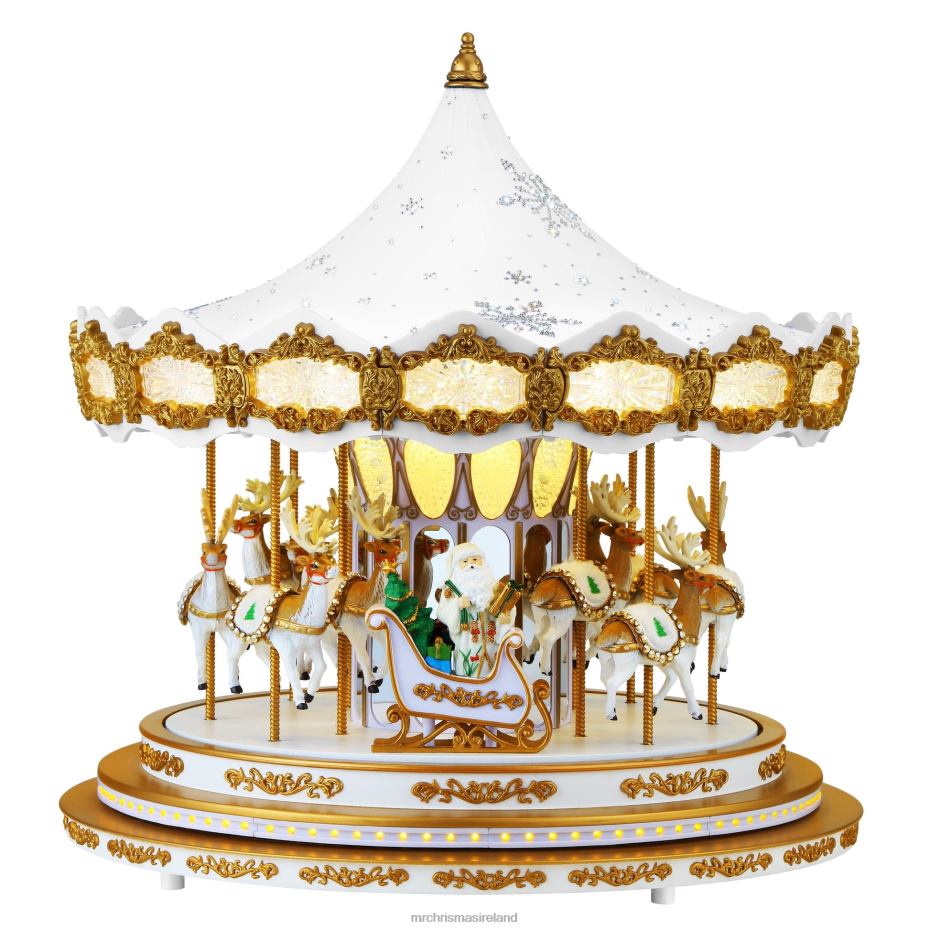 Mr. Christmas Decoration 90th Anniversary Collection-Animated & Musical Crystal Carousel, White 000XL17