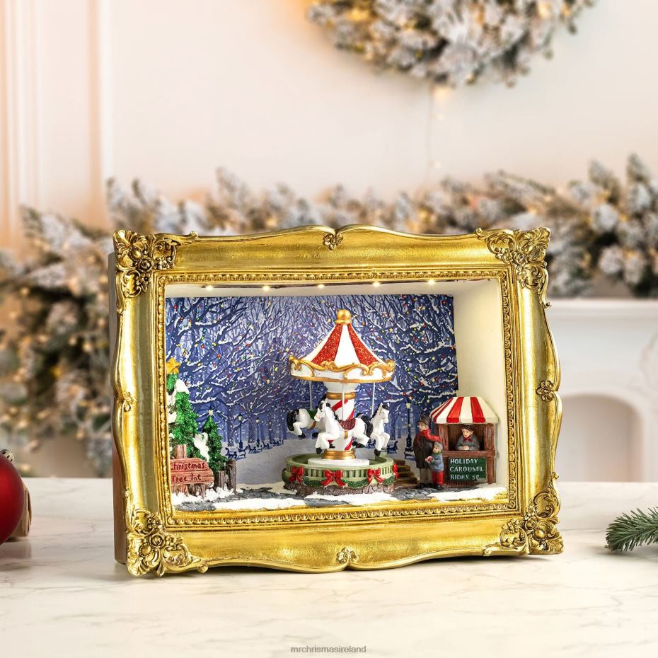 Mr. Christmas Decoration 90th Anniversary Collection-Animated & Musical Gold Frame Carousel Shadow Box 000XL12
