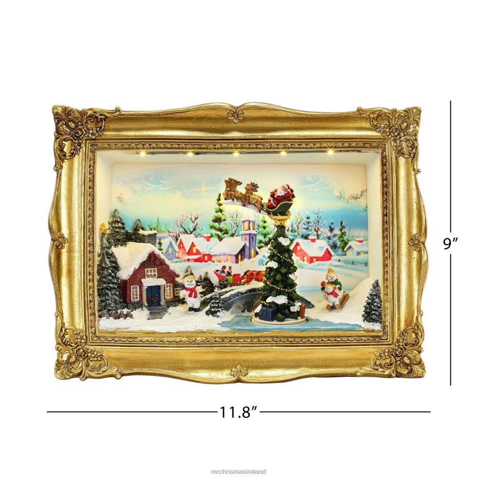Mr. Christmas Decoration 90th Anniversary Collection-Animated & Musical Gold Frame Village Shadow Box 000XL11