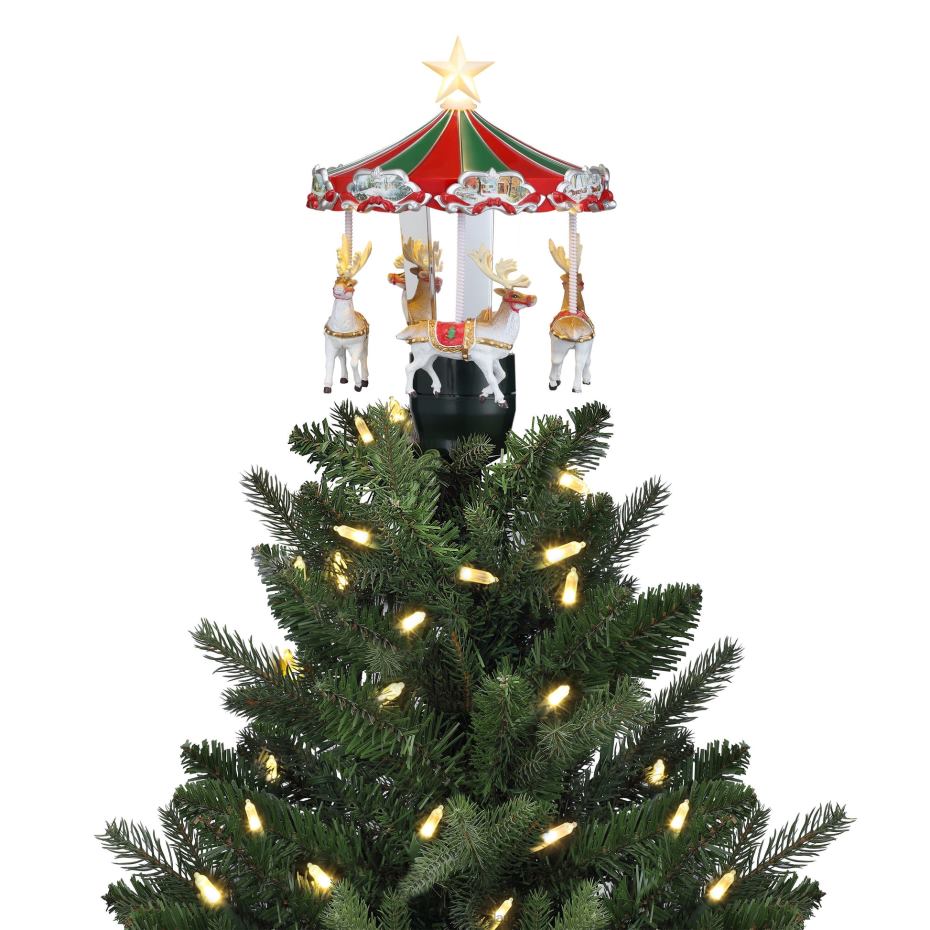 Mr. Christmas Decoration 11" Animated Carousel Tree Topper 000XL30