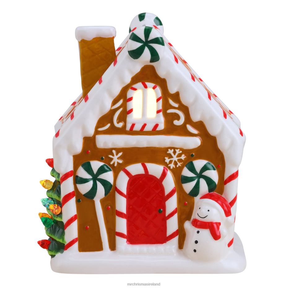 Mr. Christmas Decoration 7" Nostalgic Ceramic Lit Gingerbread House-Brown 000XL54