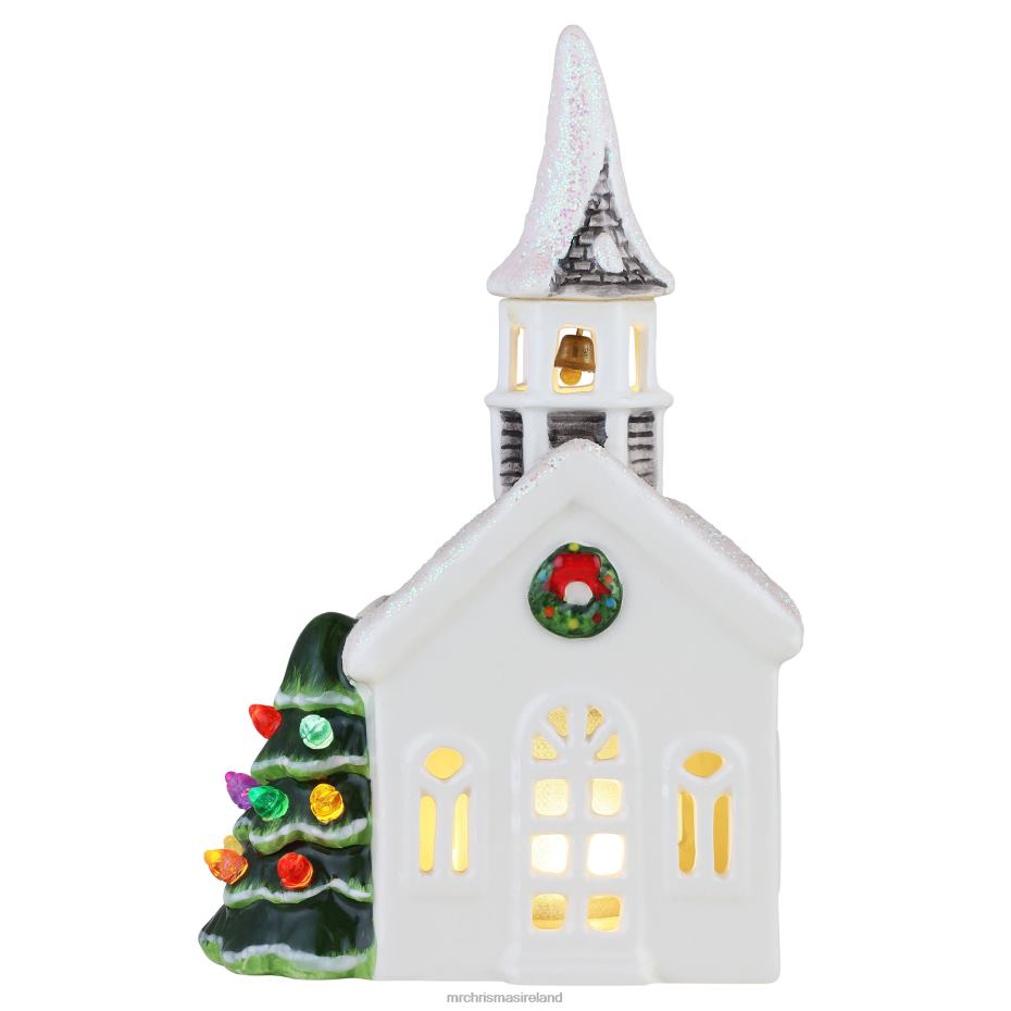 Mr. Christmas Decoration 8" Nostalgic Ceramic Village Church 000XL51