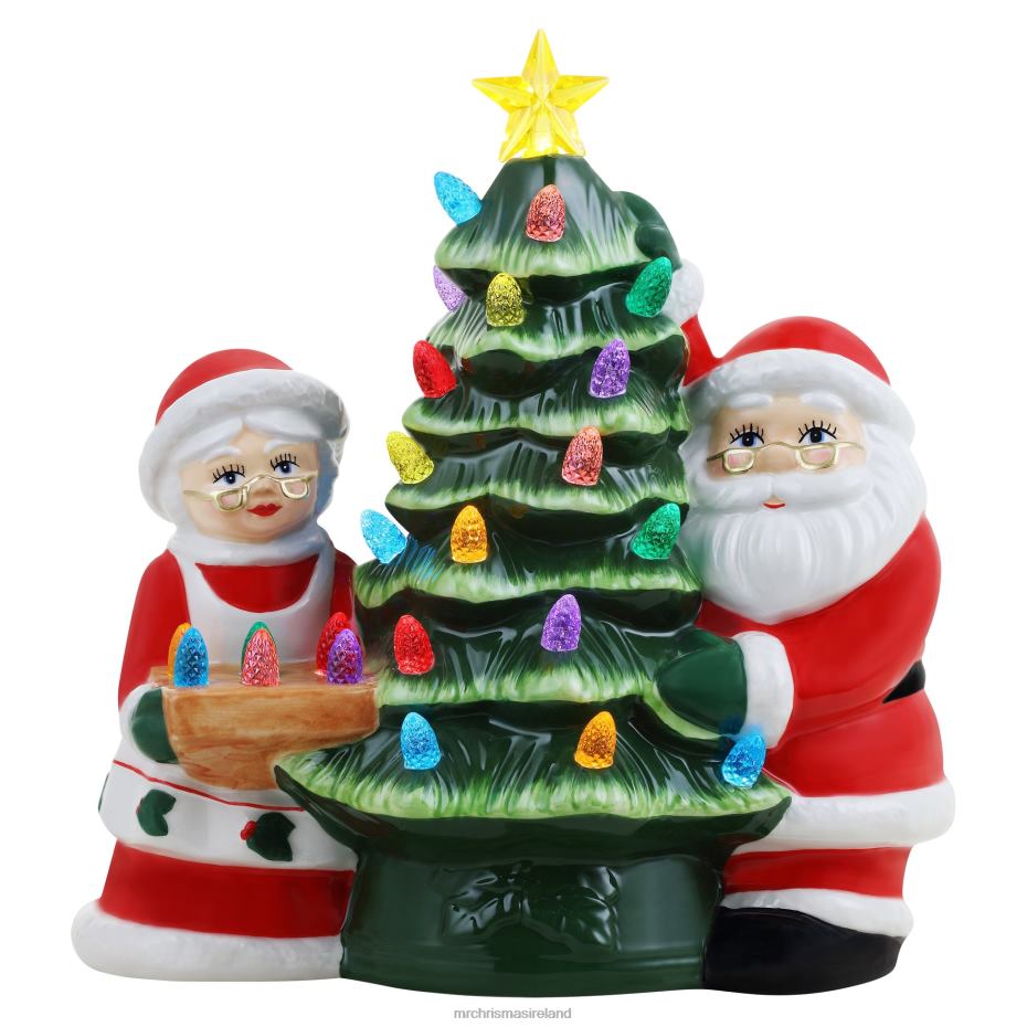 Mr. Christmas Decoration 9.25" Santa & Mrs. Claus Nostalgic Ceramic Tree 000XL169