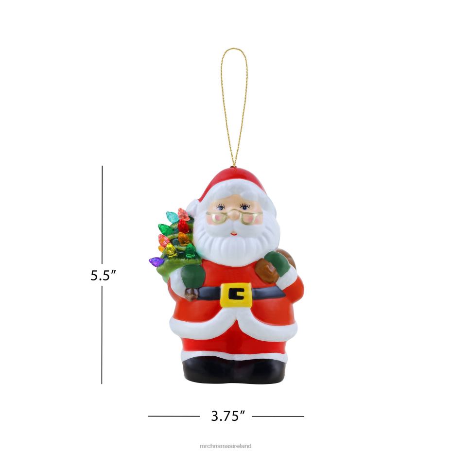 Mr. Christmas Decoration Mini Nostalgic Ceramic Figure-White Santa 000XL67