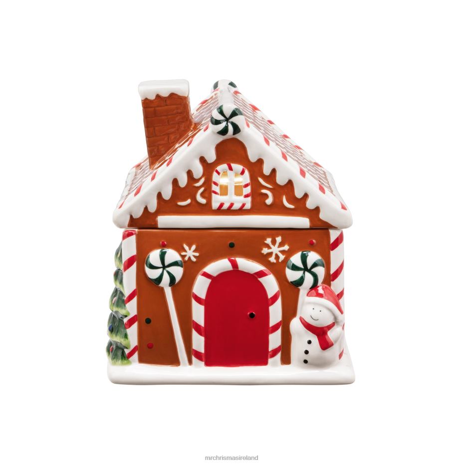 Mr. Christmas Decoration 9.5" Ceramic Lit Gingerbread House Cookie Jar 000XL264