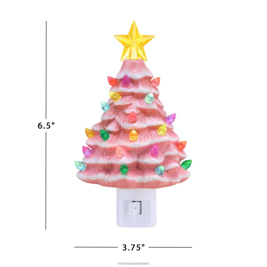 Mr. Christmas Decoration Nostalgic Ceramic Tree Nightlight-Pink 000XL243