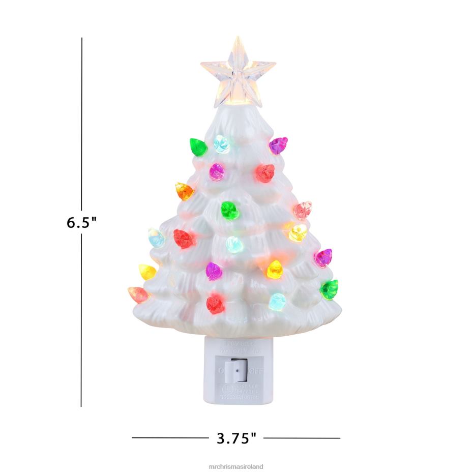Mr. Christmas Decoration Set of 2 Nostalgic Ceramic Tree Nightlights-White 000XL242