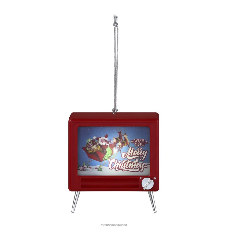 Mr. Christmas Decoration 3.75" Musical LED TV Ornament-Red 000XL148