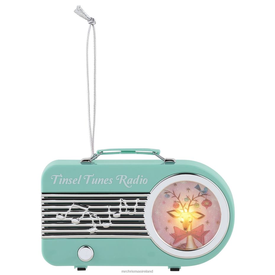 Mr. Christmas Decoration 4.75" Retro Radio Ornament-Teal 000XL83