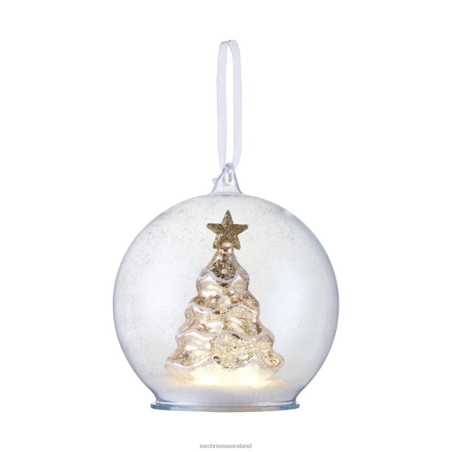 Mr. Christmas Decoration 5.5" Mercury Glass Tree Globe Ornament-Gold 000XL88