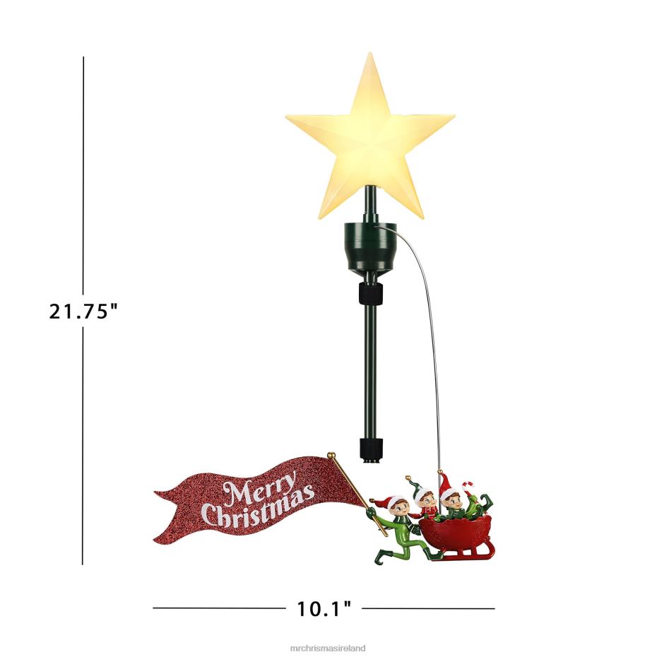 Mr. Christmas Decoration Animated Elves Sleigh Tree Topper with Banner 000XL160